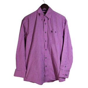 Wrangler George Strait Collection Pink Plaid Check One-Pocket Button-Down Shirt
